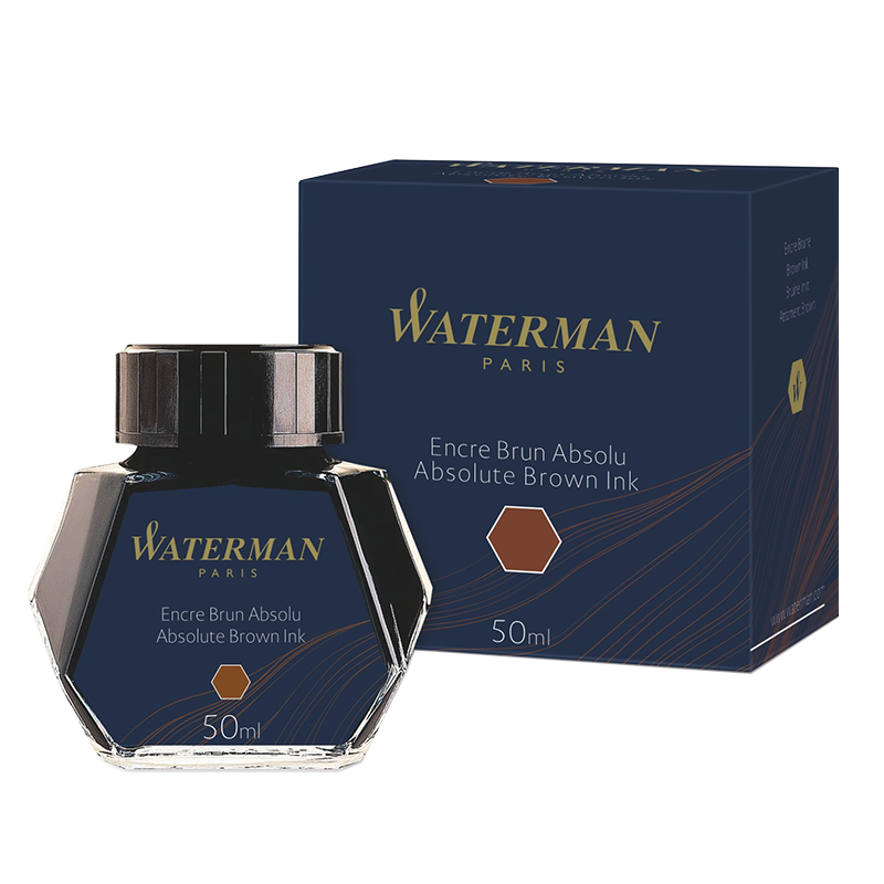 Waterman Absolute Brown Ink - Bottled 50ml.