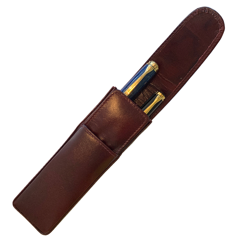 Girologio Oxblood Magnetic 2 Pen Leather Case