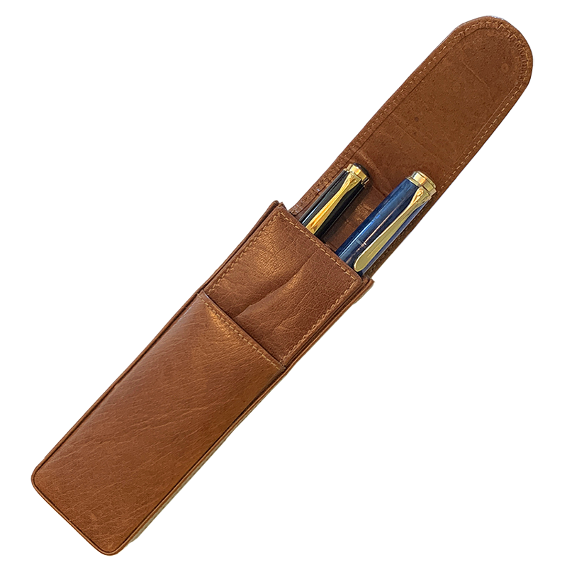 Girologio Tan Magnetic 2 Pen Leather Case
