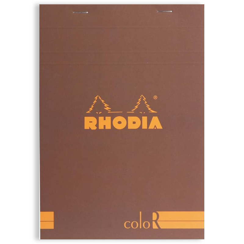 Rhodia ColorR Premium Stapled Notepad Chocolate 6 x 8¼ Lined