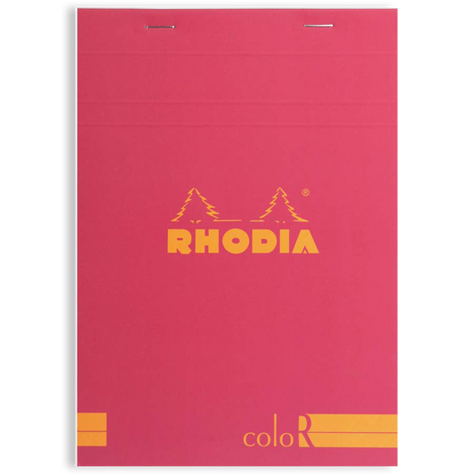 Rhodia ColorR Premium Stapled Notepad Raspberry 6 x 8¼ Lined