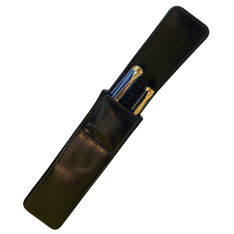 Girologio Black Magnetic 2 Pen Leather Case