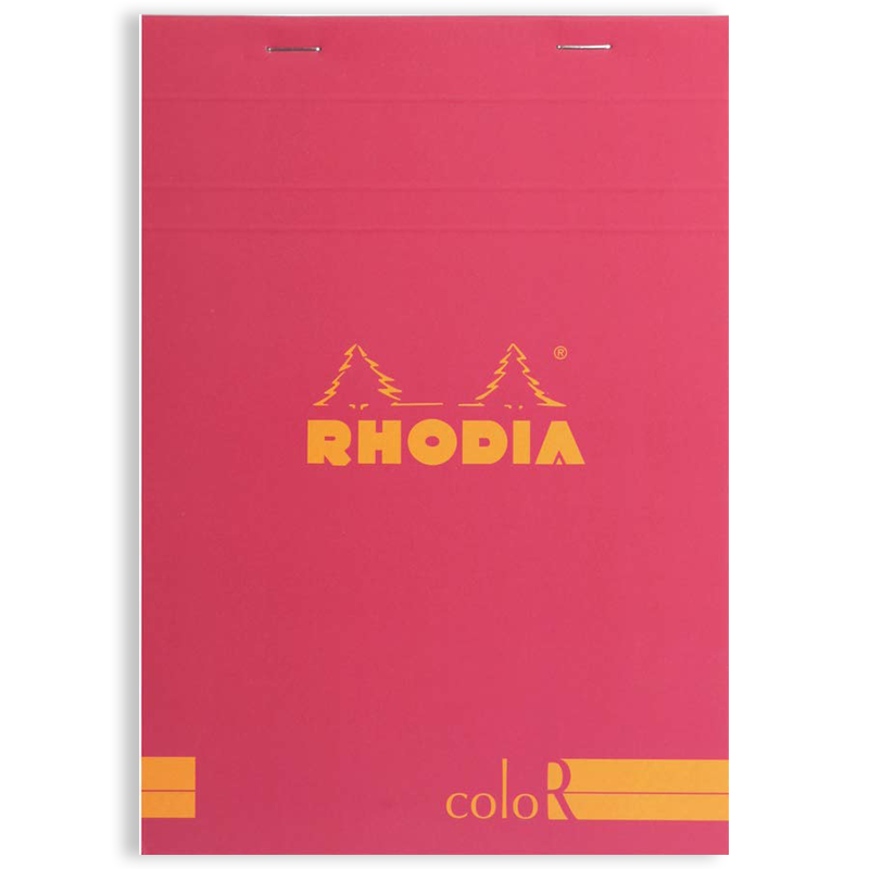 Rhodia ColorR Premium Stapled Notepad Raspberry 6 x 8¼ Lined